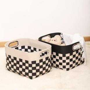 387革手工编收纳箱整织理衣帽间马鞍篓革皮脏衣收纳衣柜储物换洗