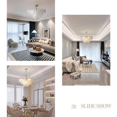 欧水晶贝壳客198师厅灯设计创个性吊灯现代法意式轻奢玻璃式2022