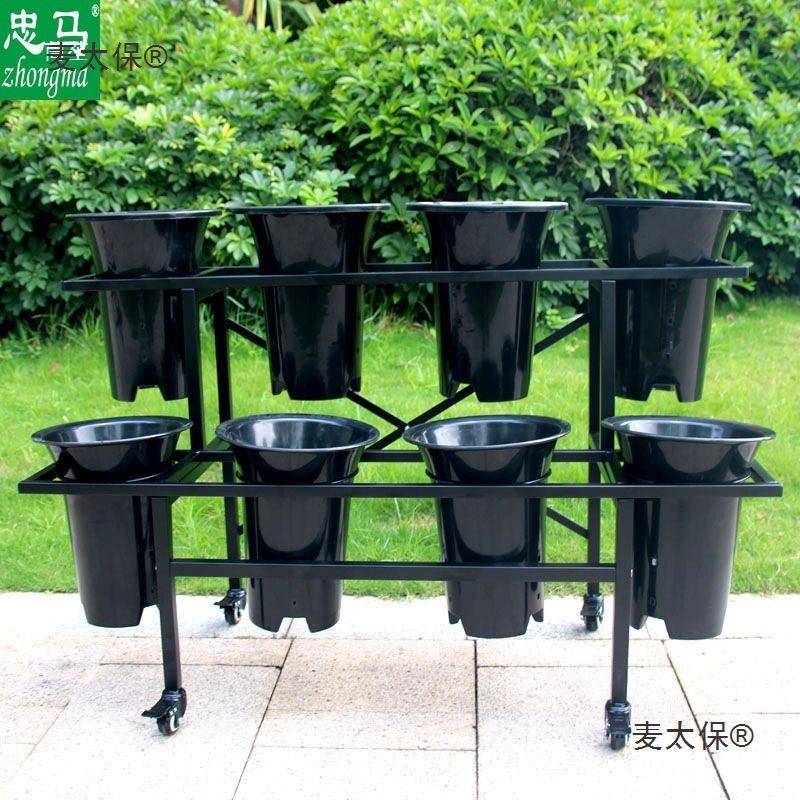 兰花架子兰草盆架店鲜花展示垒架移动带轮重兰花架承花花架德株麦