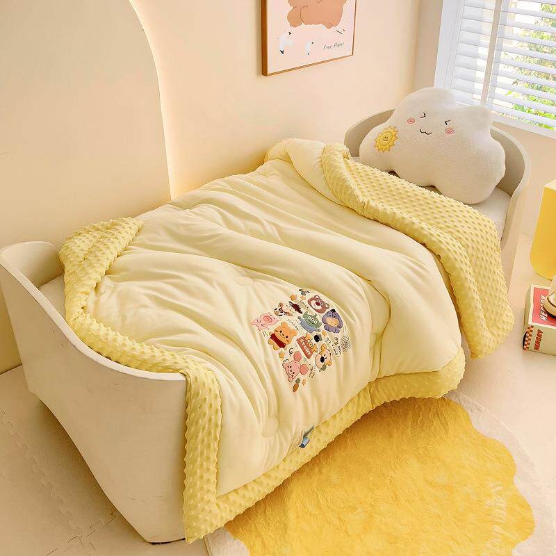 A类母御棉坊-2婴睡级针豆织棉豆被儿童午毯子秋冬童被芯幼儿儿园