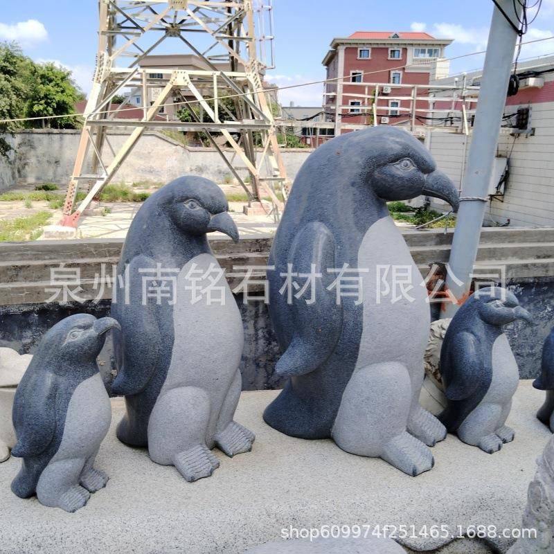 物石雕企鹅动户外公园小品摆件喷动nm432水企鹅海豚海洋主题大物