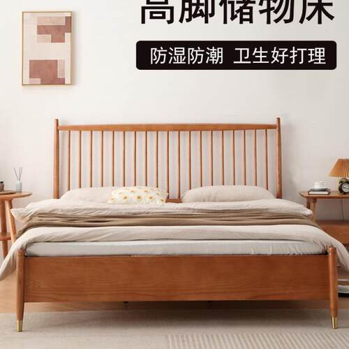 1米5带箱储物极薄床头18高脚米离地2高气压木135米2025新HT801-6