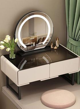 NDF小户型梳妆台妆卧室飘卧窗现代简约2025风新款奶油主斗柜一体