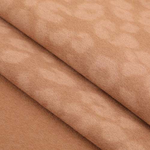 2023新品澳洲羊毛豹纹剪花双衣面羊GZM绒面加料厚布秋冬大毛呢料