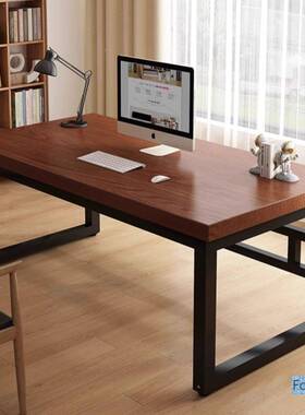 梦帆简易桌子办室公卧双人写书桌实木长条电URK工脑桌台式字家用