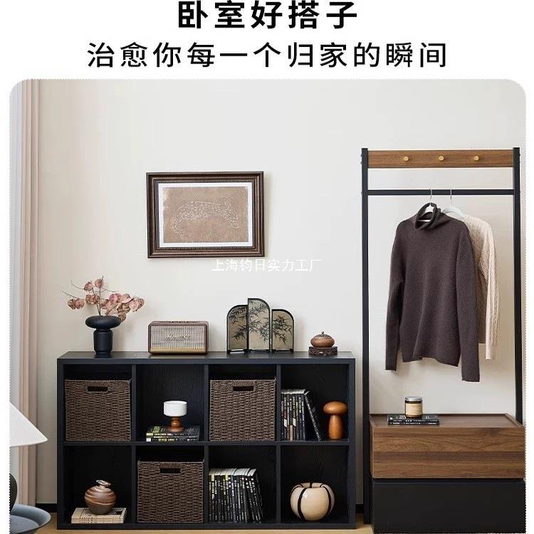 黑色卡克书柜收纳柜WCO落边地靠格子墙柜置莱物柜卧室柜子床柜储