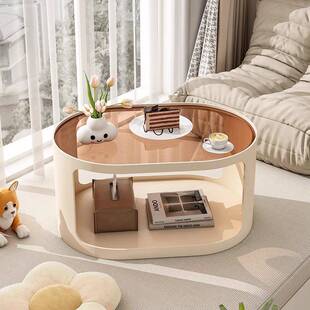 牧简约民宿椭小桌子油森风榻榻米飘窗茶几卧室窗台收纳小CKX奶圆