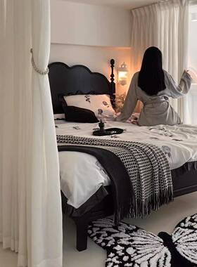 法式复马赛床全实木床1米8中大古风主卧双人床式古卧YCR室美轻奢