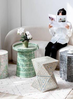 茶几小户小户型几边简约角创意现代几户型旁沙75234发饰装收贝获