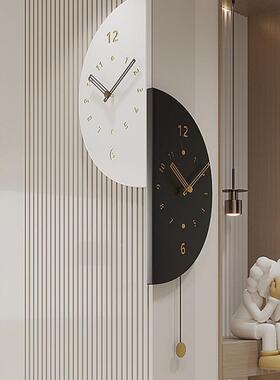 2025新款VSZ现钟代挂墙客厅角双面挂家用转角时钟餐厅静音钟挂表