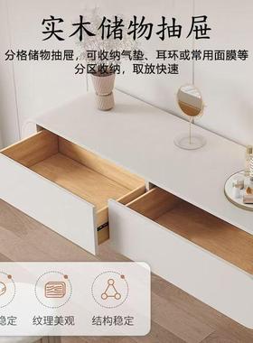 悬一空梳妆台奶油风壁挂式卧63153室妆体悬挂化妆台简间约小户型