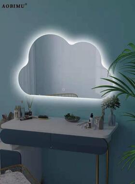 智能发光15741朵镜免化妆镜不云规则造型镜浴带led灯补光打孔室镜