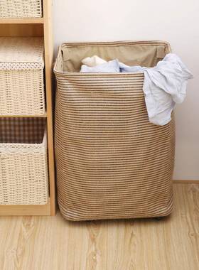家滑用收纳桶脏衣桶物桶条纹可折叠RIZ置多用收纳轮筐