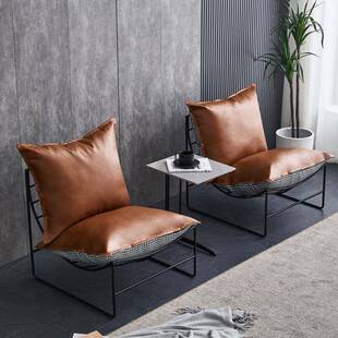 单人沙发发椅网台红设轻奢千鸟格铁艺家用单椅小阳计师懒人沙6545