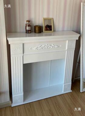 欧式简宿约壁架白色壁炉复柜民装饰QUE炉柜摄影道具直播间背景古