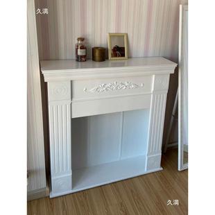 欧式 饰QUE炉柜摄影道具直播间背景古 简宿约壁架白色壁炉复柜民装