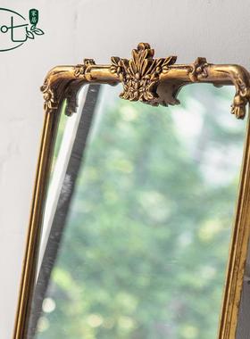 法式仿古铜餐镜衣29007入户落地镜茶厅氛围感拍照镜子卧室客铁艺
