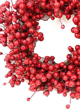 仿真浆环果装饰花圣环红花墙壁门挂件果圣ZCK诞节装饰品诞花环