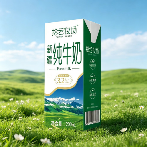 【小田直播间】拾云牧场新疆纯牛奶200ml*盒*10/箱