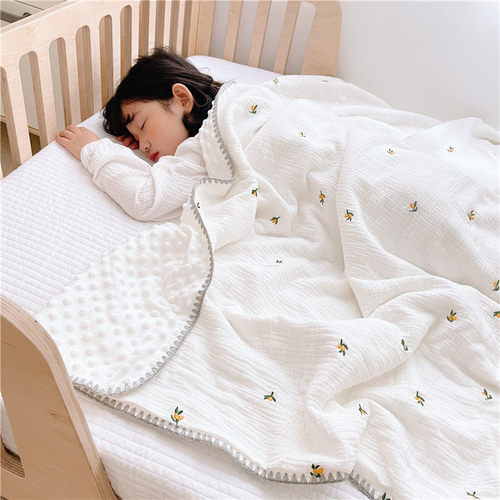 豆豆毯婴儿毯子宝宝秋冬毛毯新生纱布幼儿园小被子儿童盖毯春秋厚