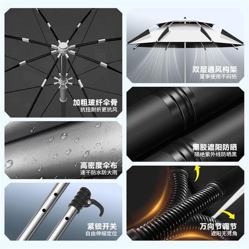 三折钓鱼伞轻量万向折叠伞加厚防晒防雨2025新款遮阳户外垂钓大伞