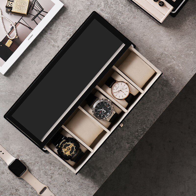 手表收纳盒高档精致情侣表盒男士腕表收纳首饰收藏展示盒防尘表盒
