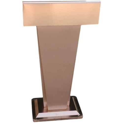 不锈钢玫瑰金小型移动迎宾接待咨询台演讲发言司仪主持登记讲话台