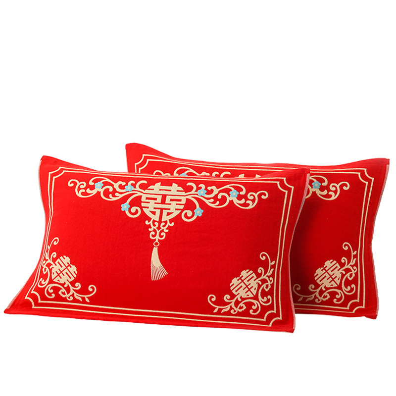 大红色枕巾一对装纯棉纱布高档成人情侣喜字全棉结婚婚庆礼品枕巾,床上用品,枕巾,淘宝优惠券,粉丝福利购,淘宝优惠卷