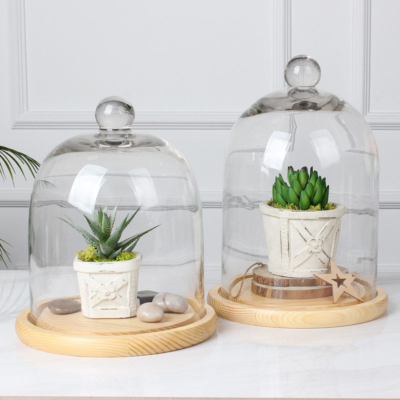 透明玻璃罩欧式储物罐摆件食品罩蛋糕罩珠宝景观展示罩厨房保鲜罩