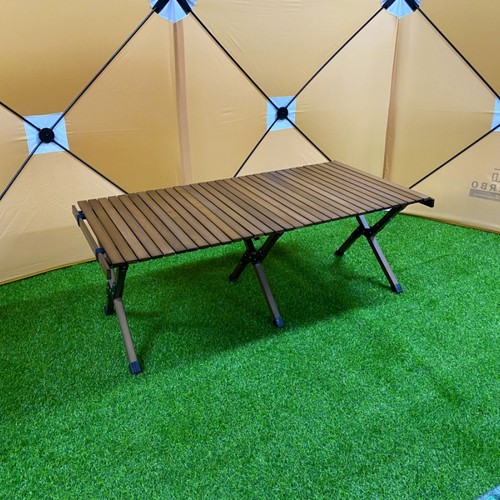 【特价】榉木蛋卷桌户外折叠桌野露营黑胡桃色便携式野餐桌