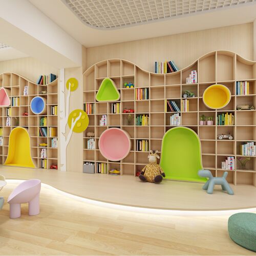 奇可多幼儿园图书馆阅读儿童绘本架书柜拱形展示架创意组合书架