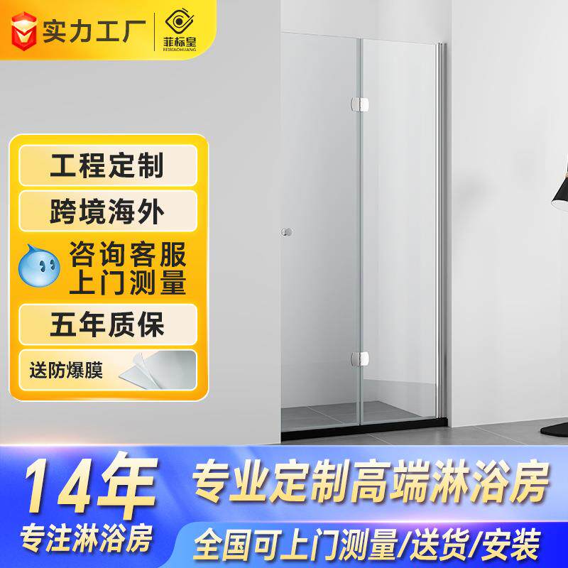 一字型出口款淋浴房玻璃隔断门下沉式干湿分离折叠门浴室厂家定制