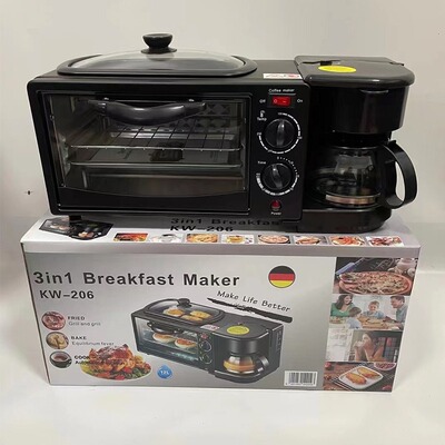 多功能三合一三明治早餐机多士炉烤箱3in1breakfastmachine