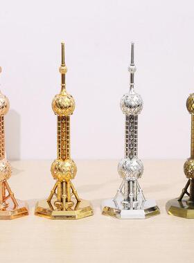 东方明珠塔模型金属摆件上海旅游纪念品锌合金工艺品装饰摆件跨境