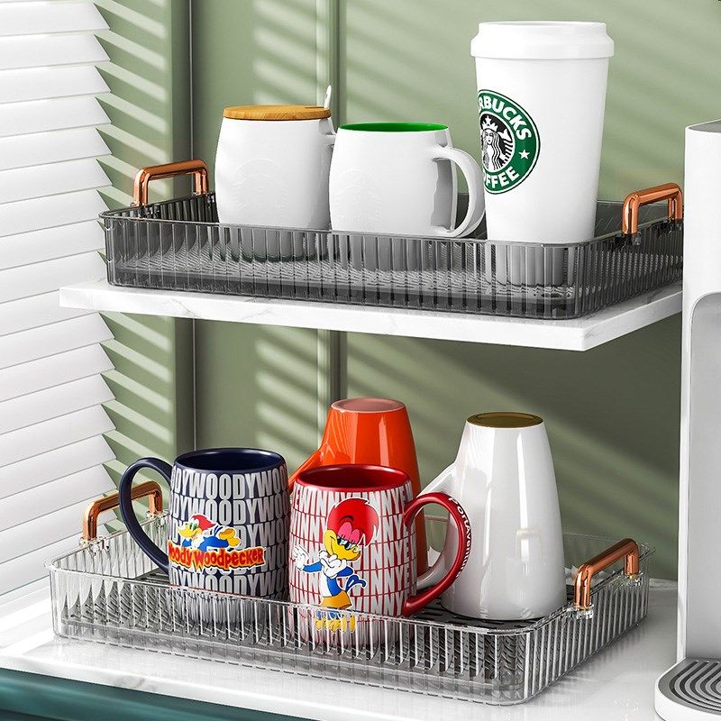 轻奢简约托盘家用放茶杯水杯茶盘客厅茶几杯子长方形双层沥水果盘,收纳整理,桌面收纳盒,淘宝优惠券,粉丝福利购,淘宝优惠卷