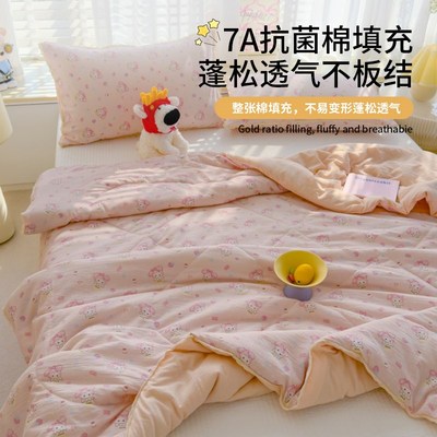 夏季双层纱夏凉被毛毯沙发毯宿舍单人午睡毯夏被空调被非纯棉全棉