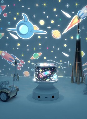 儿童投影仪星空灯动态梦幻卧室满天星布置七彩旋转氛围灯女孩男生