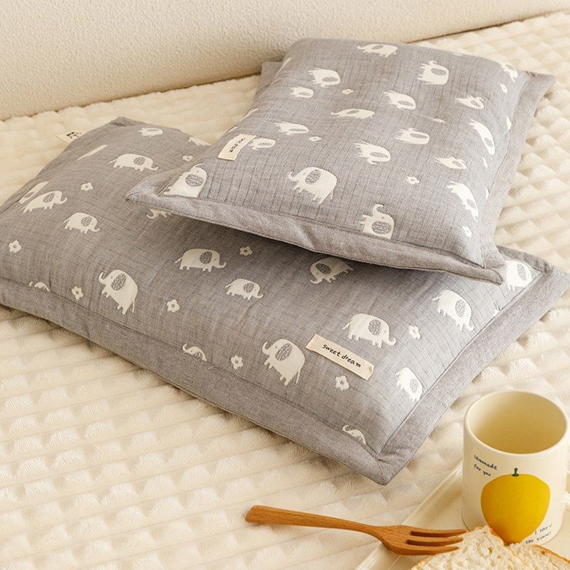 柔软全棉三层纱卡通儿童枕套纯棉纱布幼儿园乳胶枕30X50小枕头套,床上用品,枕套,淘宝优惠券,粉丝福利购,淘宝优惠卷