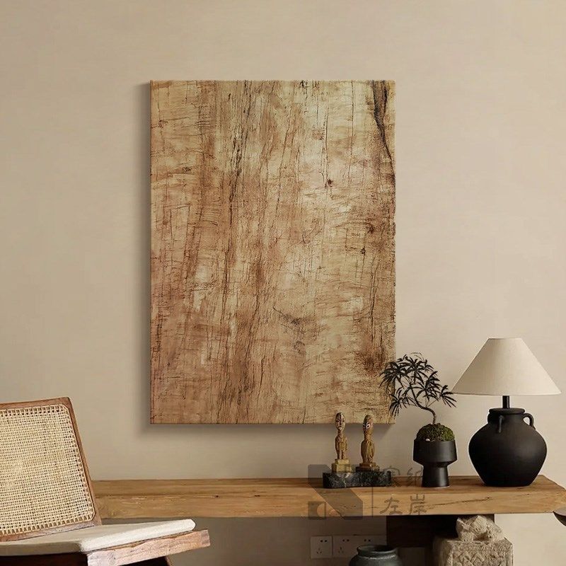 侘寂中古风玄关装饰画高级感2025新款艺术客厅沙发背景墙肌理挂画,家居饰品,现代装饰画,淘宝优惠券,粉丝福利购,淘宝优惠卷