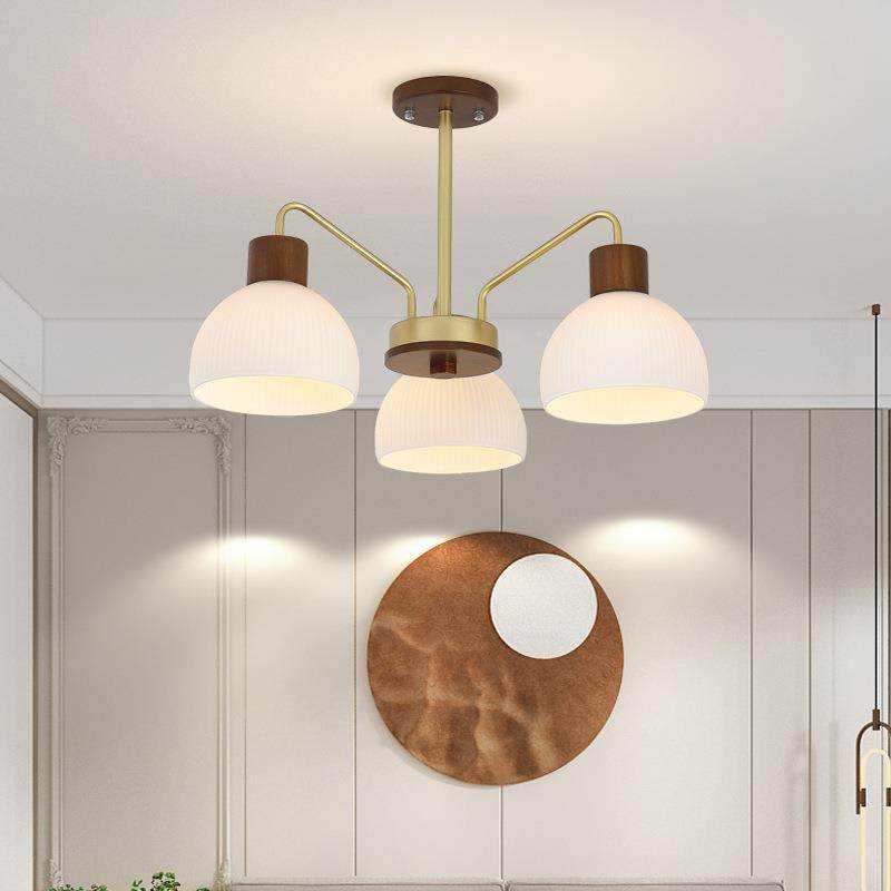 新中户型厅餐厅灯复古风小806原木餐客桌卧室玻璃灯罩吊灯中式山,家装灯饰光源,智能吊灯,淘宝优惠券,粉丝福利购,淘宝优惠卷