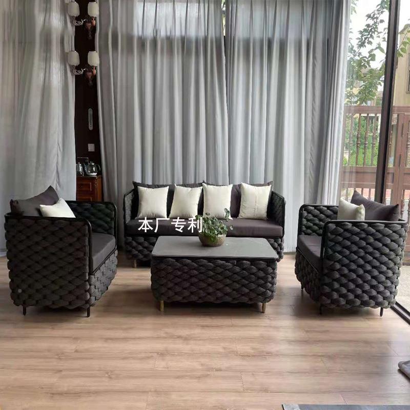 户外藤编沙发花园阳光房休闲藤室外露211别天阳椅台酒店墅民宿藤