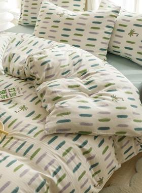 小套清新类母婴级全棉双层纱印花四件小花纯棉三tg-87444件碎套床