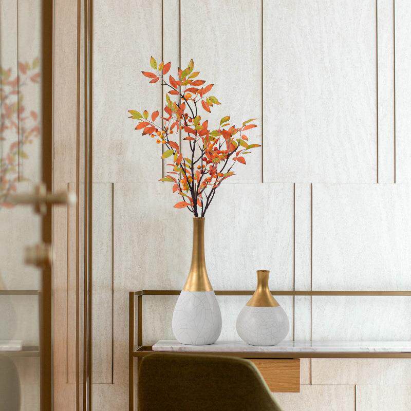 中式创意小口花茶器瓷摆件书房会客室DQM酒店新书架几办陶公桌摆