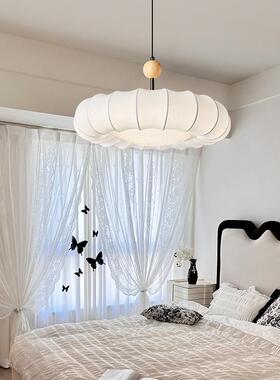 法式奶油风风卧室灯南洋艺术蚕丝52236吊餐厅瓜灯中古创意复古南