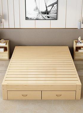 榻榻米木1床现代简约1.8大实出床双人床1.5米床架租HTX房.2米单人