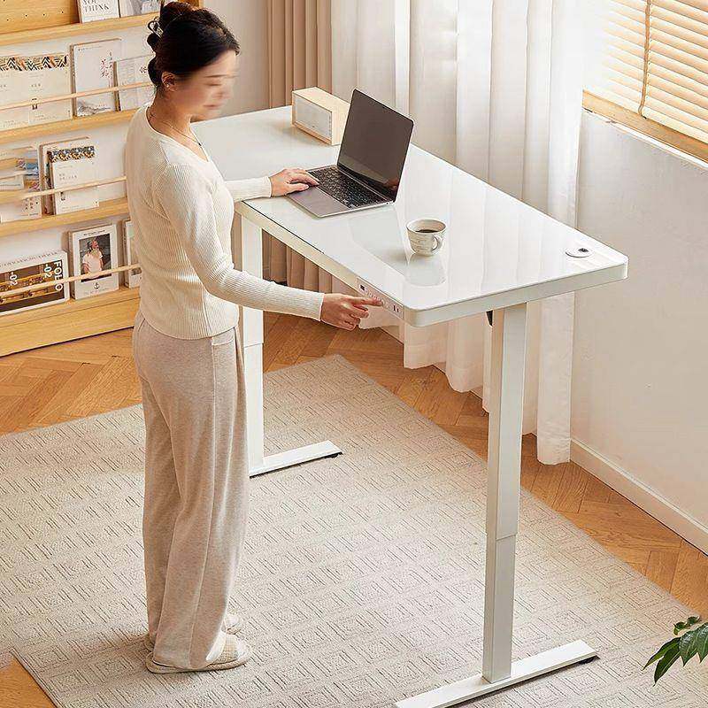 书升降电脑桌玻璃电桌动智能家用写学习桌竞字桌办公桌738子工作