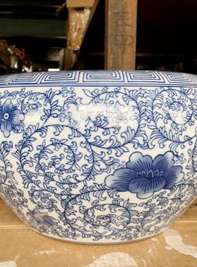 陶瓷花瓶家用客厅大口青NOG花瓷花盆栽径厅客瓶室内办公室摆件