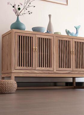 新中式边白蜡木边柜茶水柜约实餐木靠ITH墙柜玄关柜简现代家用储