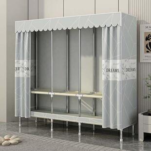 多挂衣区衣见详情柜简装家用卧室组钢架收纳衣全橱加厚布衣柜易包