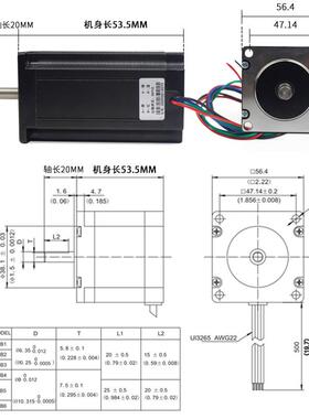 雕J-5718HB24KHR01混7合式5步进电机扭矩1.3Nm高53.5马mm步进达刻